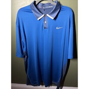 Nike TW Tiger Woods Perforated Panel Polo Shirt 585783-496 *Very RARE